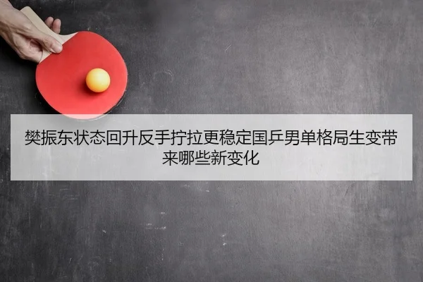 樊振东状态回升反手拧拉更稳定国乒男单格局生变带来哪些新变化
